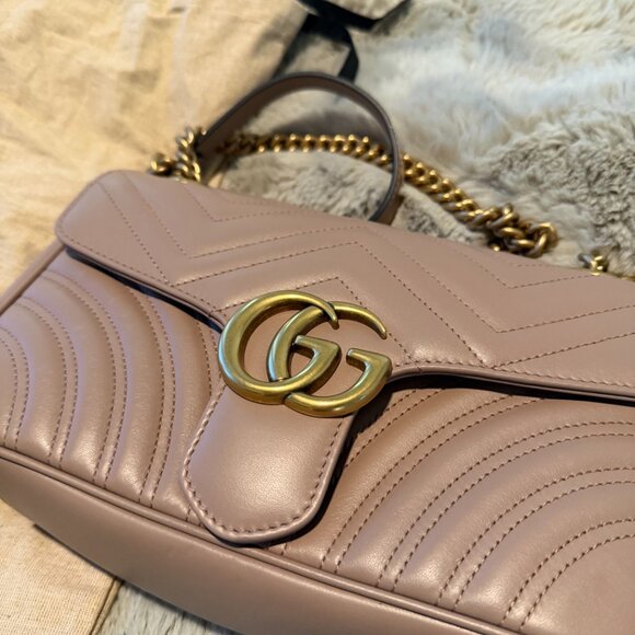 Gucci Marmont Medium Shoulder Bag - Pink-Beige - Picture 4 of 8